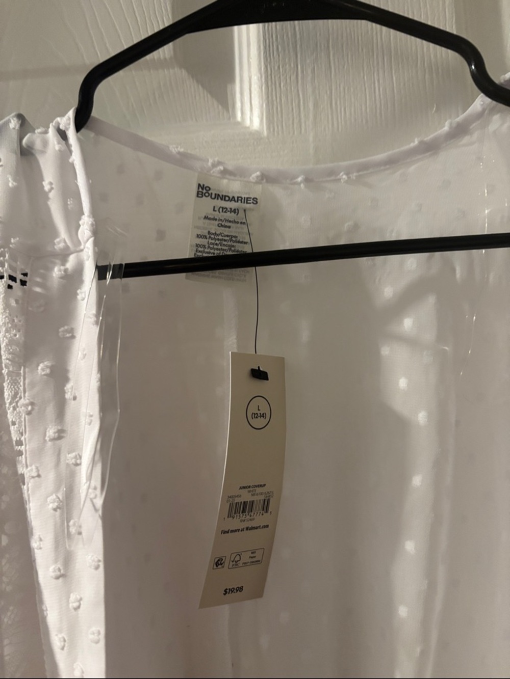 White Swiss Dot Sheer Swim Coverup - Picture 2 of 3